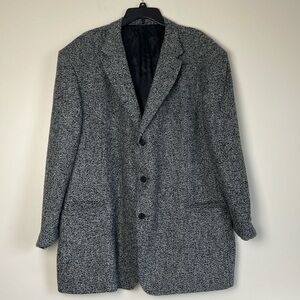 VERSACE Classic V2 Men’s Gray and Black Marbled Wool Suit Jacket Blazer Size 66R